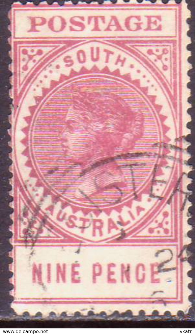 AUSTRALIA SOUTH AUSTRALIA 1906 SG #286a 9d Used Wmk Crown Over SA Thick POSTAGE Value 16½mm Long Perf.12 - Used Stamps