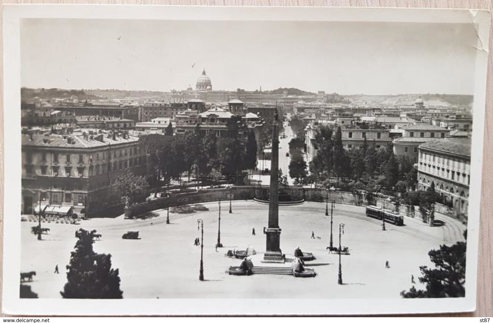 Italy Roma Piazza Del Popolo Tram 1917 Bend In NE - Other & Unclassified