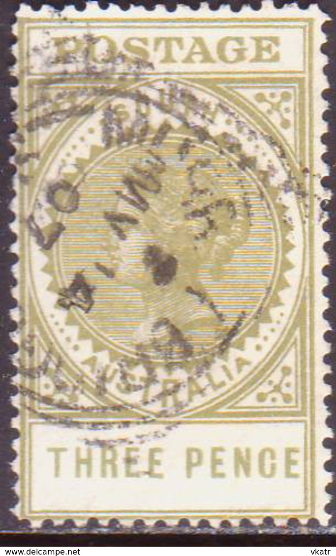 AUSTRALIA SOUTH AUSTRALIA 1906 SG #298 3d Used Wmk Crown Over A Thick POSTAGE Value 19mm Long - Used Stamps