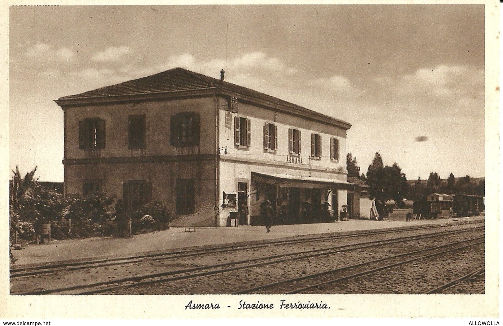 2779 " ASMARA - STAZIONE FERROVIARIA - CARRI MERCI " CART.POST. ORIG ANIMATA NON SPED. - Eritrea