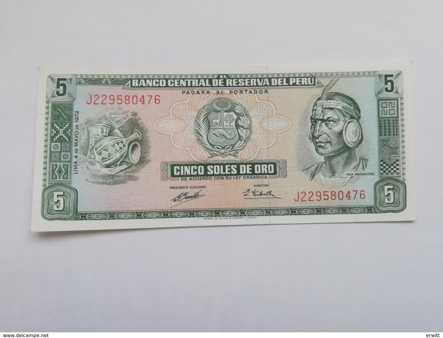 PERU 5 SOLES DE ORO 1972 - Perù