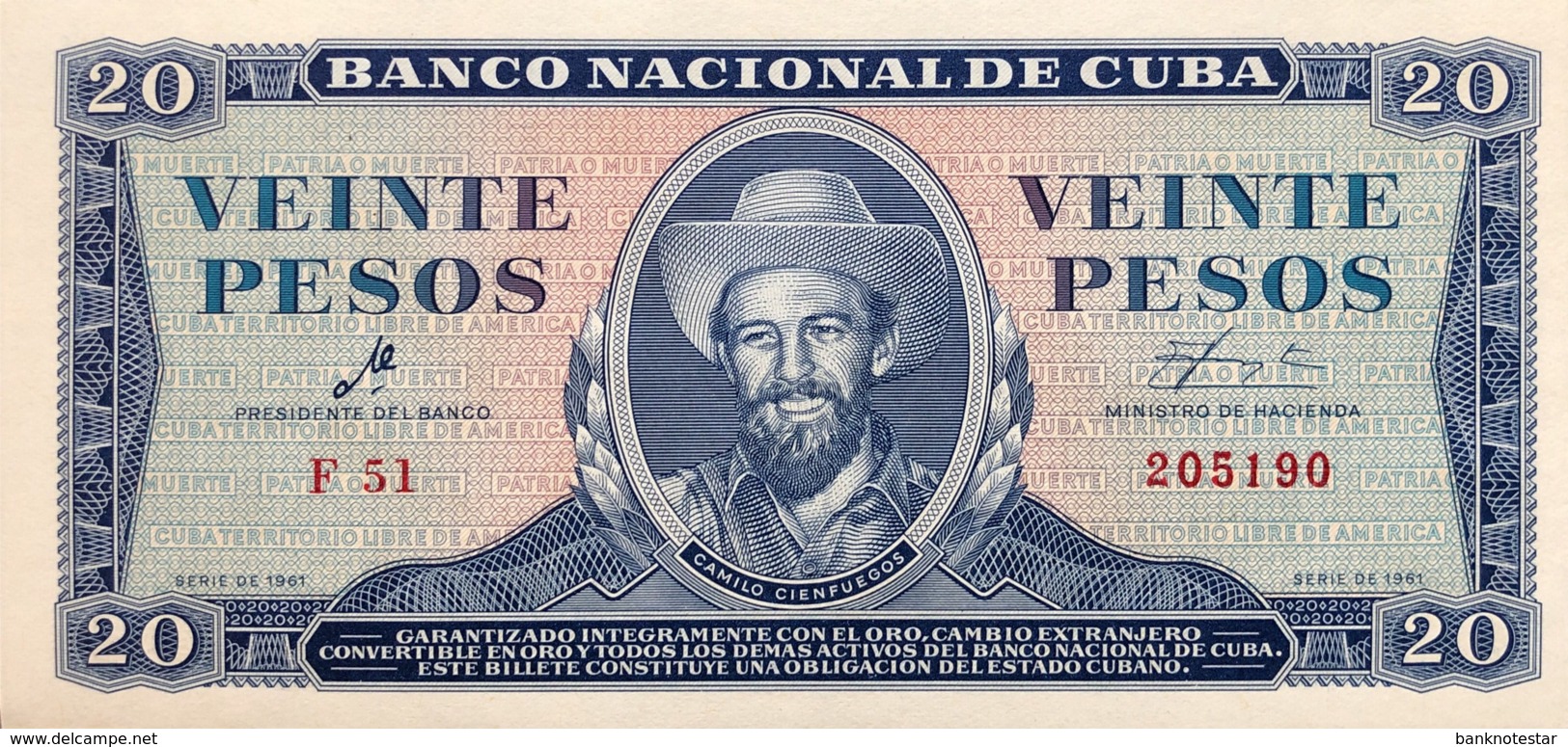 Cuba 20 Pesos, P-97a (1961) - UNC - Che Signature - Cuba