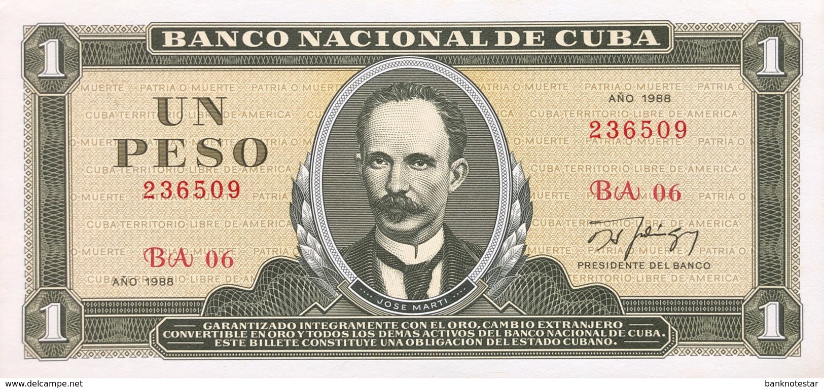 Cuba 1 Peso, P-102d (1988) - UNC - Cuba