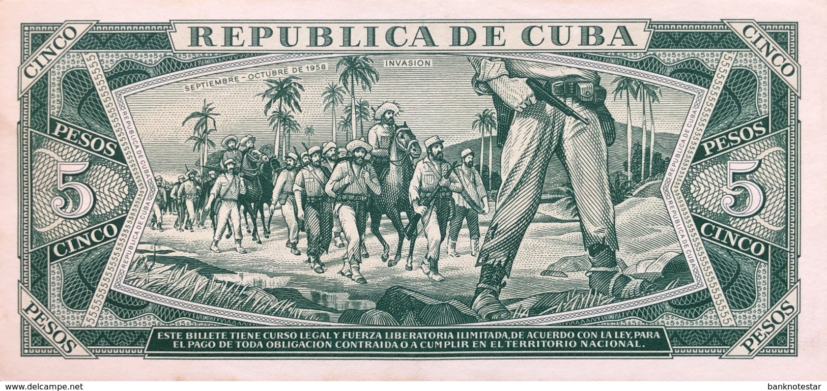 Cuba 5 Pesos, P-103d (1990) - UNC - Cuba