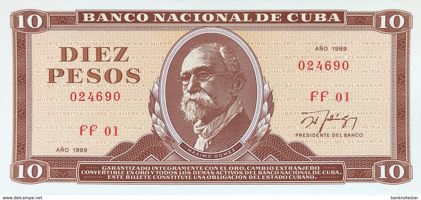 Cuba 10 Pesos, P-104d (1989) - UNC - Cuba