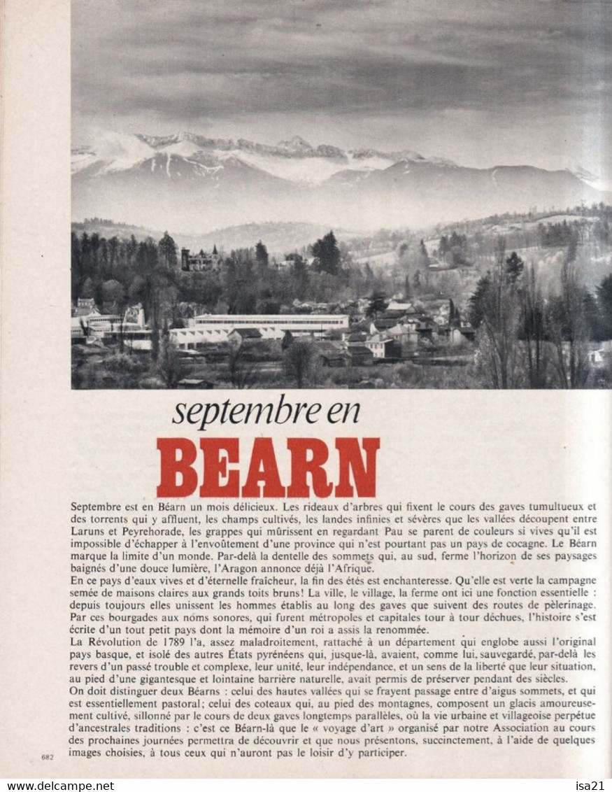 La Revue Du Touring Club 1969 Septembre: Riquewihr, Béarn, De La Meuse à La Sambre,  Le Sommaire Est Scanné - Tourisme & Régions