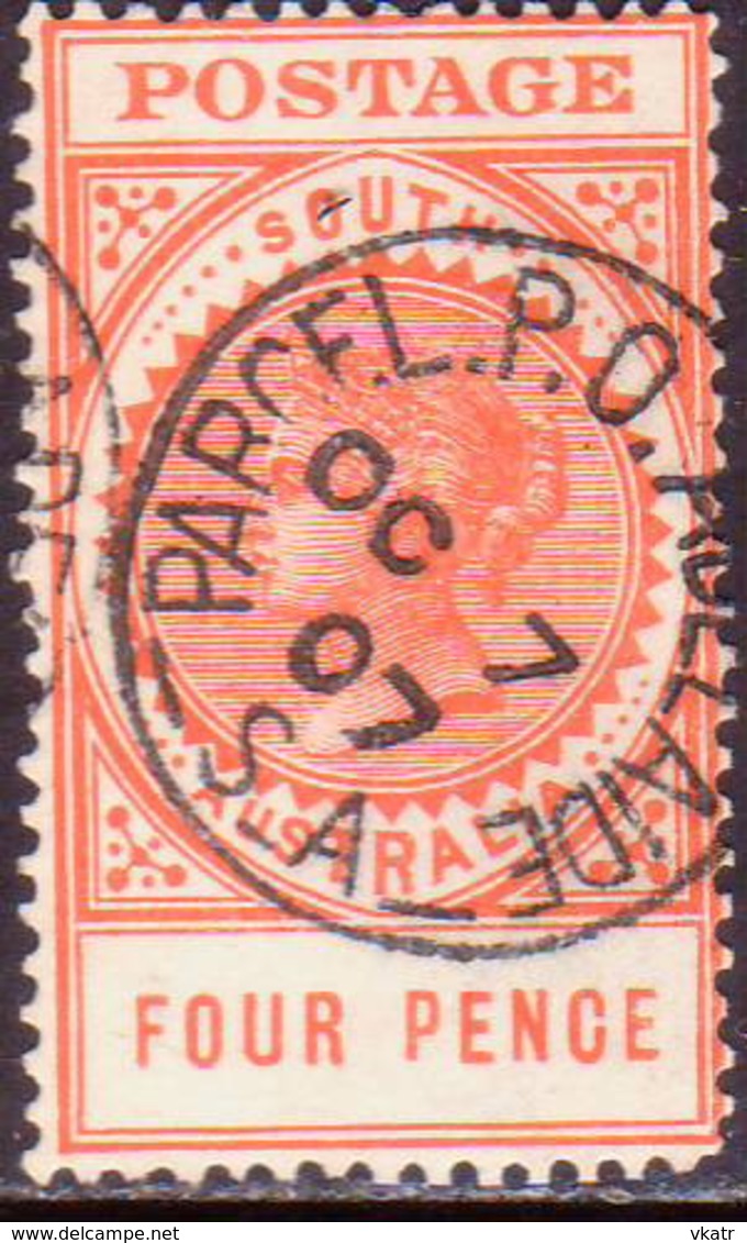 AUSTRALIA SOUTH AUSTRALIA 1906 SG #299 4d Used Orange-red Wmk Crown Over A Thick POSTAGE - Used Stamps