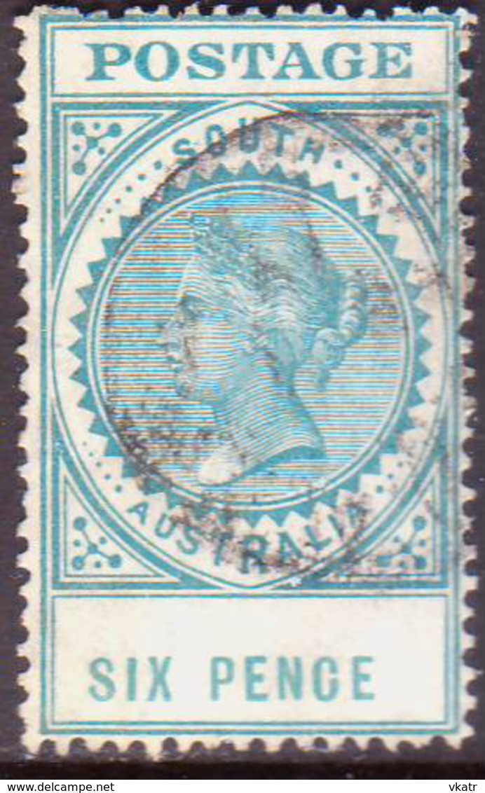 AUSTRALIA SOUTH AUSTRALIA 1910 SG #300a 6d Used Wmk Crown Over A Thick POSTAGE Perf.12½ - Used Stamps