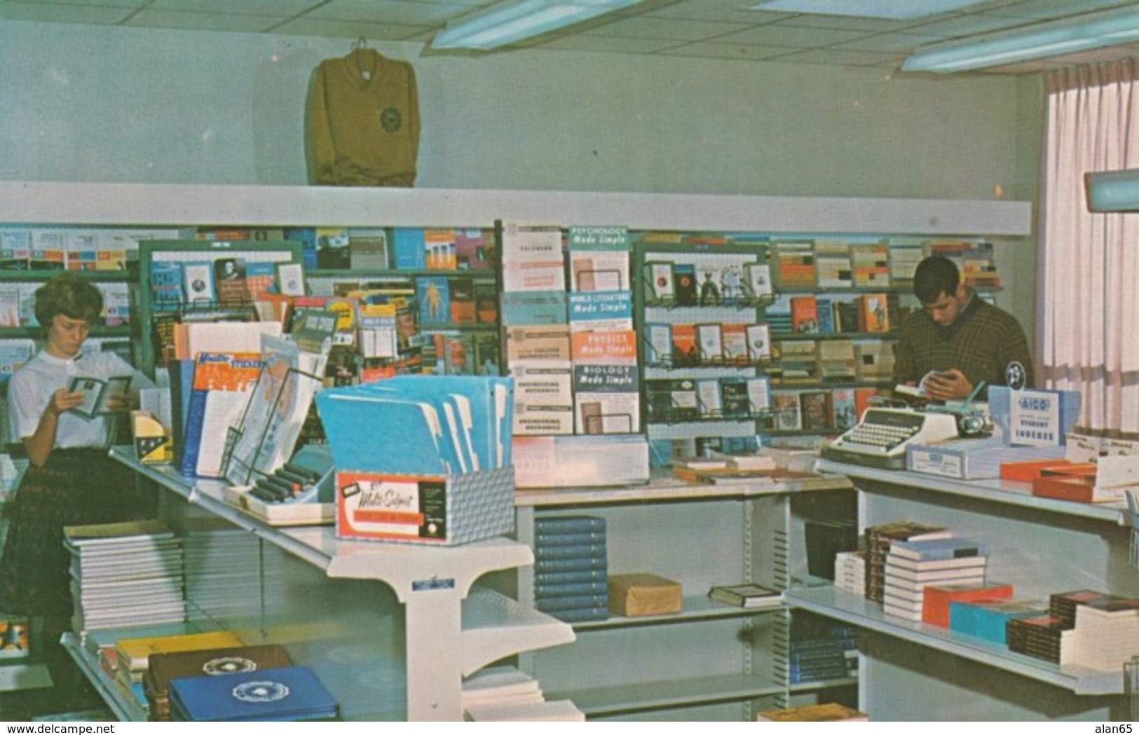 Jamestown New York, Jamestown Community College Bookstore Interior View, C1950s/60s Vintage Postcard - Sonstige & Ohne Zuordnung