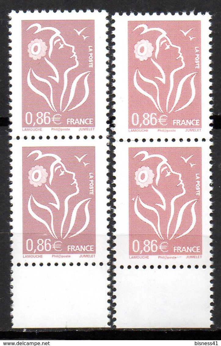 Col12 France Variété Coin Daté Marianne Lamouche  N° 3969 / 3962 Lilas Brun Clair Et Foncé   Neuf XX MNH Luxe - Unused Stamps