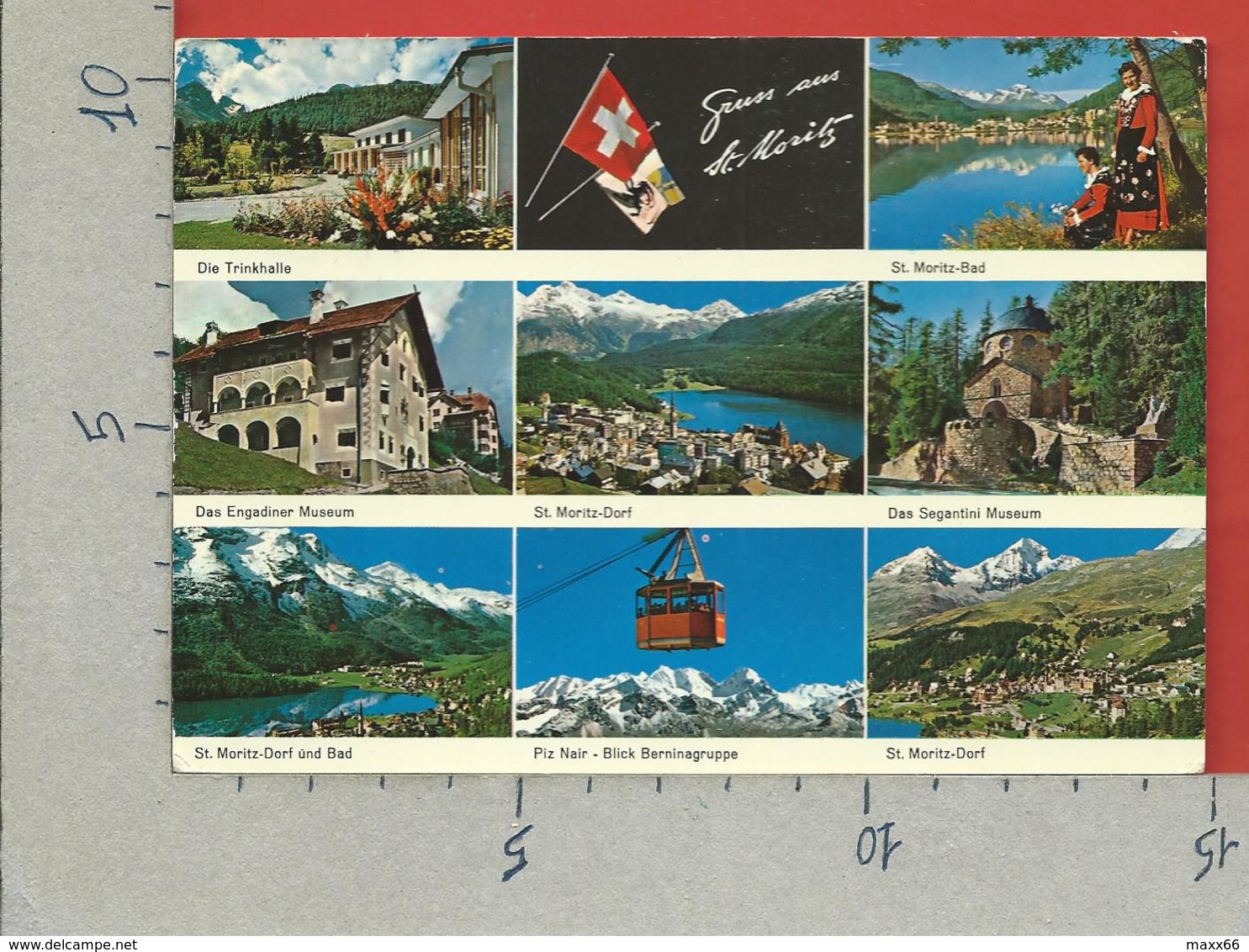 CARTOLINA VG SVIZZERA - ST. MORITZ - Panorama Vedutine - 10 X 15 - ANN. 1965 RISTORANTE RASELLI - LE PRESE - Sankt Moritz