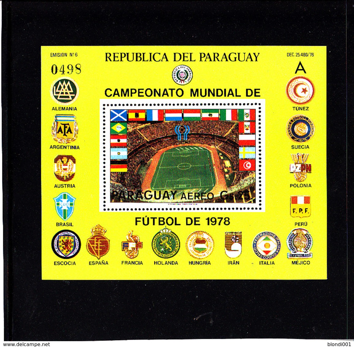 Soccer World Cup 1978 - Football - PARAGUAY - S/S A MNH - 1978 – Argentine