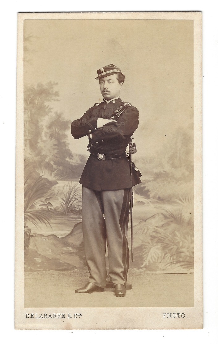 CDV  BRUXELLES  HOMME MILITAIRE  PHOTO DELABARRE FOTO BRUSSEL - Anciennes (Av. 1900)