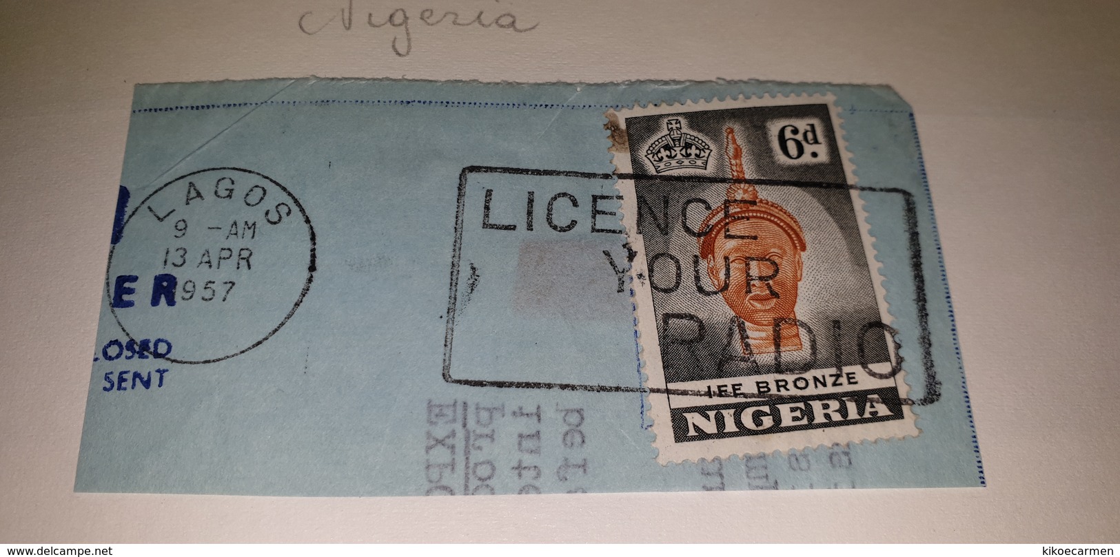 NIGERIA 1957 LICENCE YOUR RADIO Telecom Cancel Cancellation - Telecom