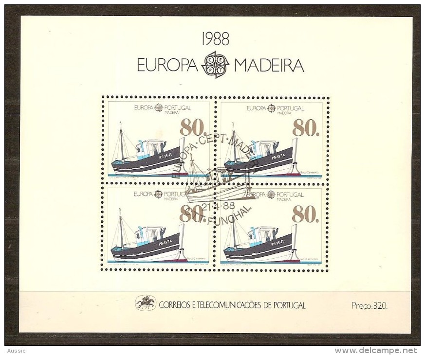 Cept 1988 Portugal Madère Madeira Yvertn° Bloc 9 (°) Used Cote 11,00 Euro - 1988