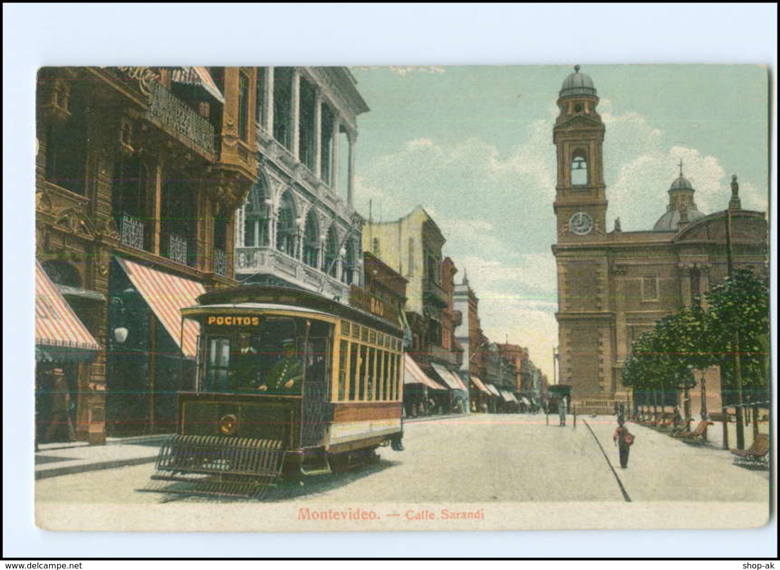 XX004472/ Montevideo Calle Sarandi  Straßenbahn AK Uruguay 1910 - Sonstige & Ohne Zuordnung