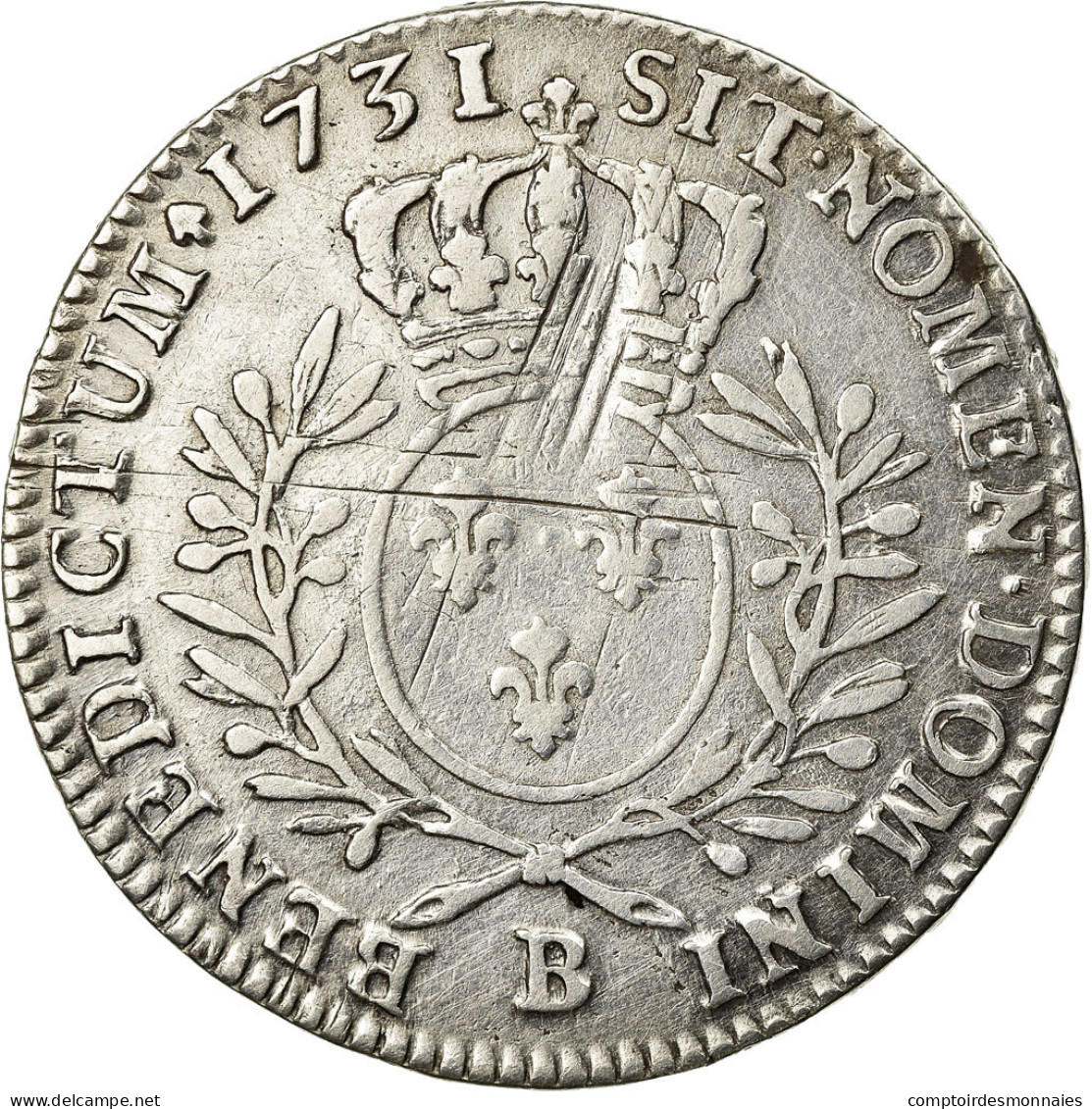 Monnaie, France, Louis XV, 1/2 Écu Aux Branches D'olivier, 1731, Rouen - 1715-1774 Louis XV Le Bien-Aimé