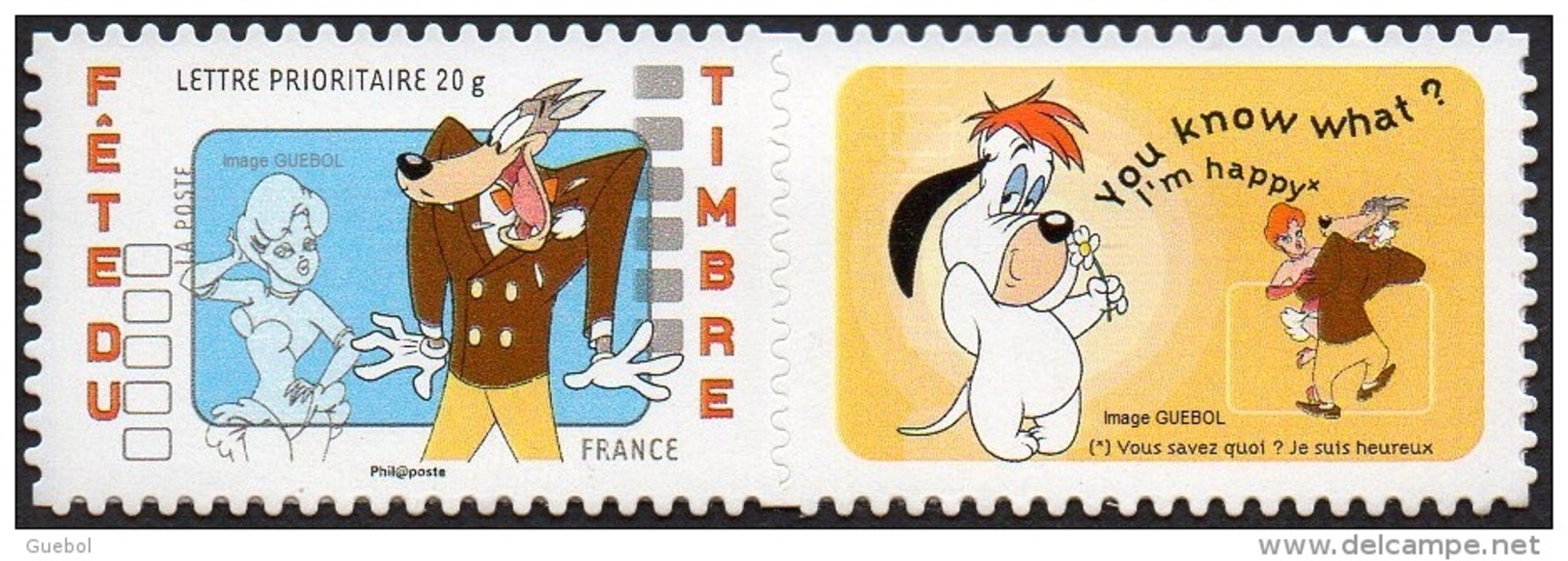 France Autoadhésif ** N°  162,A Ou 4151A  - J. Du Timbre 2008 - Tex Avery - Le Loup + Logo Personnalisé - Neufs