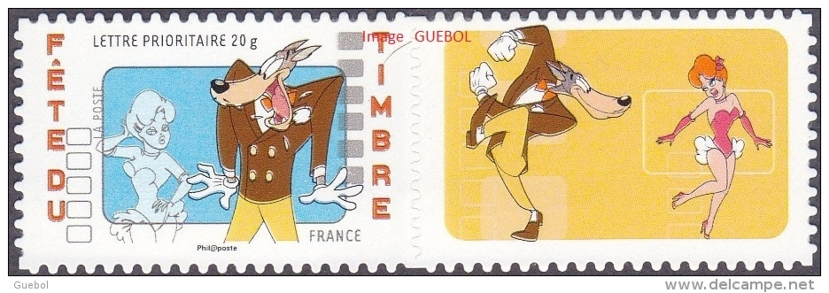 France Autoadhésif ** N°  162,A Ou 4151A  - J. Du Timbre 2008 - Tex Avery - Le Loup + Logo Personnalisé - Neufs