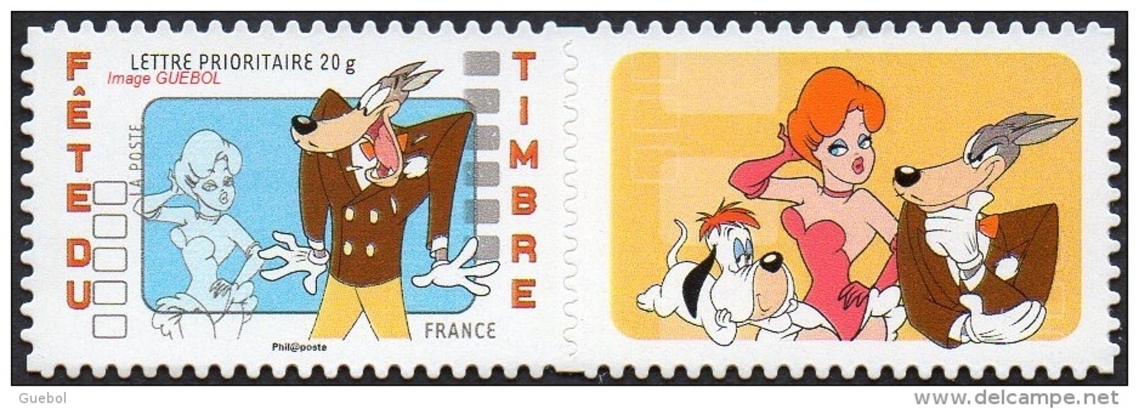 France Autoadhésif ** N°  162,A Ou 4151A  - J. Du Timbre 2008 - Tex Avery - Le Loup + Logo Personnalisé - Neufs