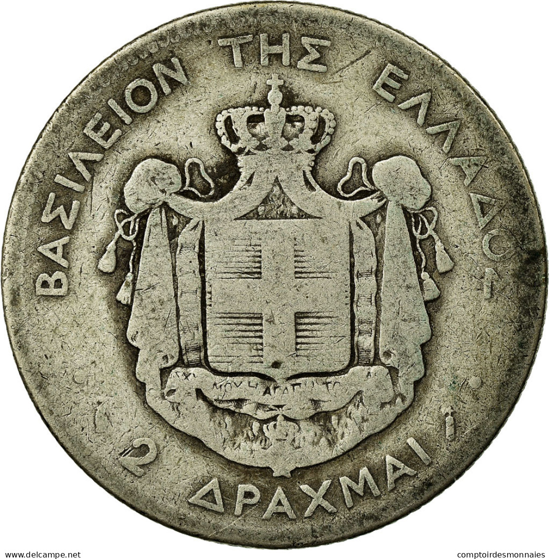 Monnaie, Grèce, George I, 2 Drachmai, 1883, Paris, B+, Argent, KM:39 - Grèce