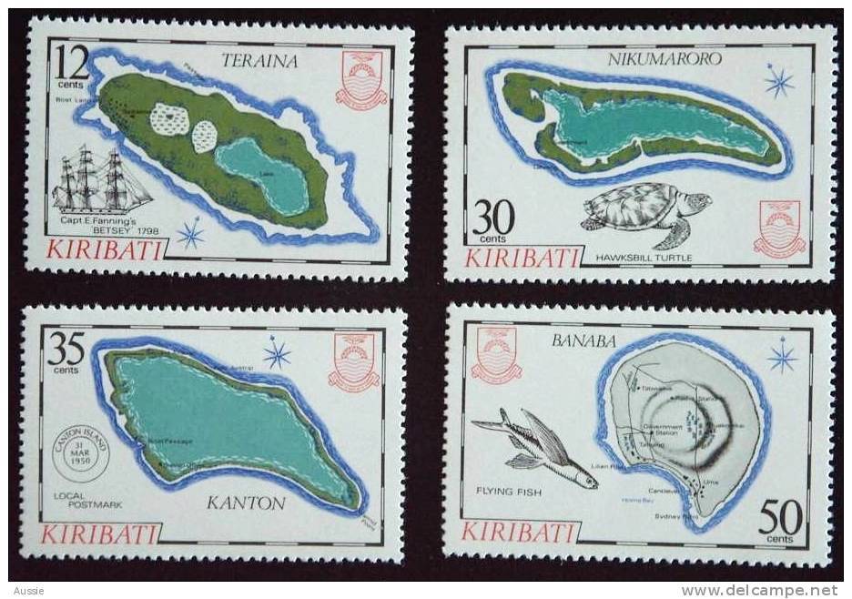 Kiribati 1984 Yvertn° 114-117 *** MNH Cote 4,50 € Cartes Des Iles - Kiribati (1979-...)