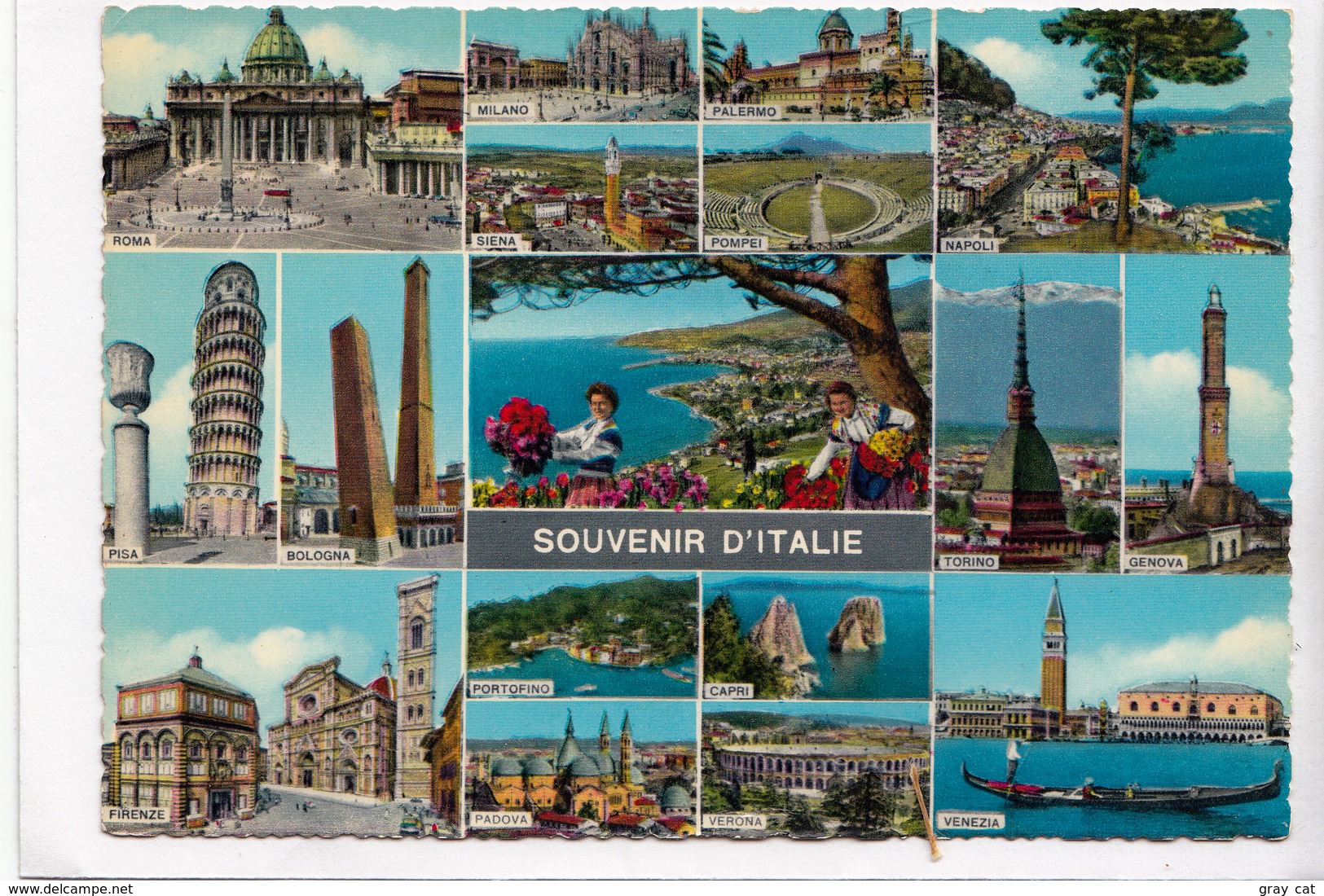 SOUVENIR D'ITALIE, Souvenir Of Italy, 1970 Used Postcard [22919] - Other & Unclassified