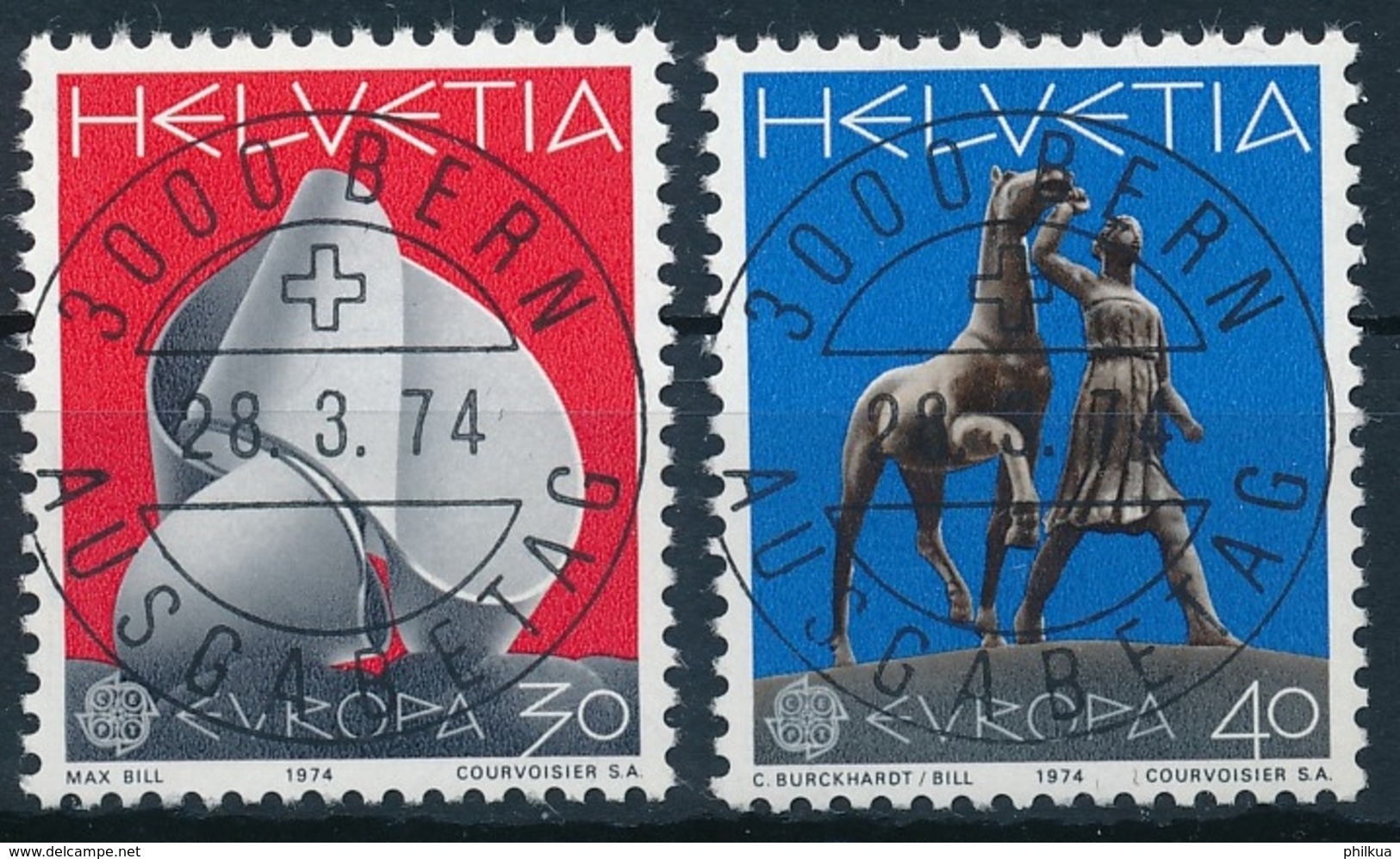 Schweiz / Suisse 556-557 / 1029-1030 Serie Mit ET-Vollstempel & Gummi - 1974