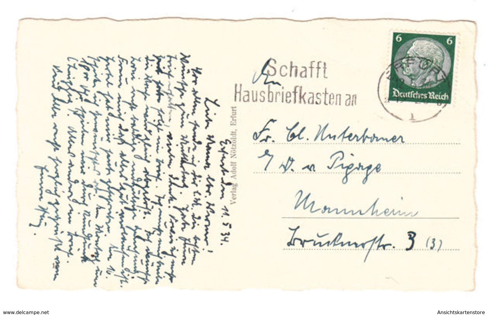 AK Erfurt, Reiter Reg. 16, Gel. 1934 - Erfurt