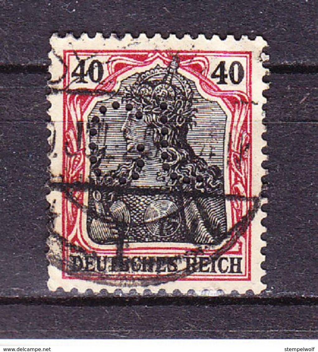 Germania, Perfin Firmenlochung, GU: Gewerbebank Ulm, Entwertet 1920 (69860) - Gebraucht