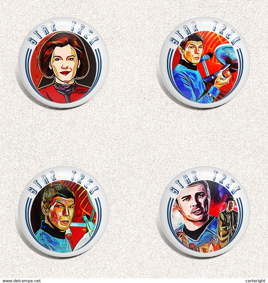 STAR TREK Space Fan ART BADGE BUTTON PIN SET 7 (1inch/25mm Diameter) 35 X - Space