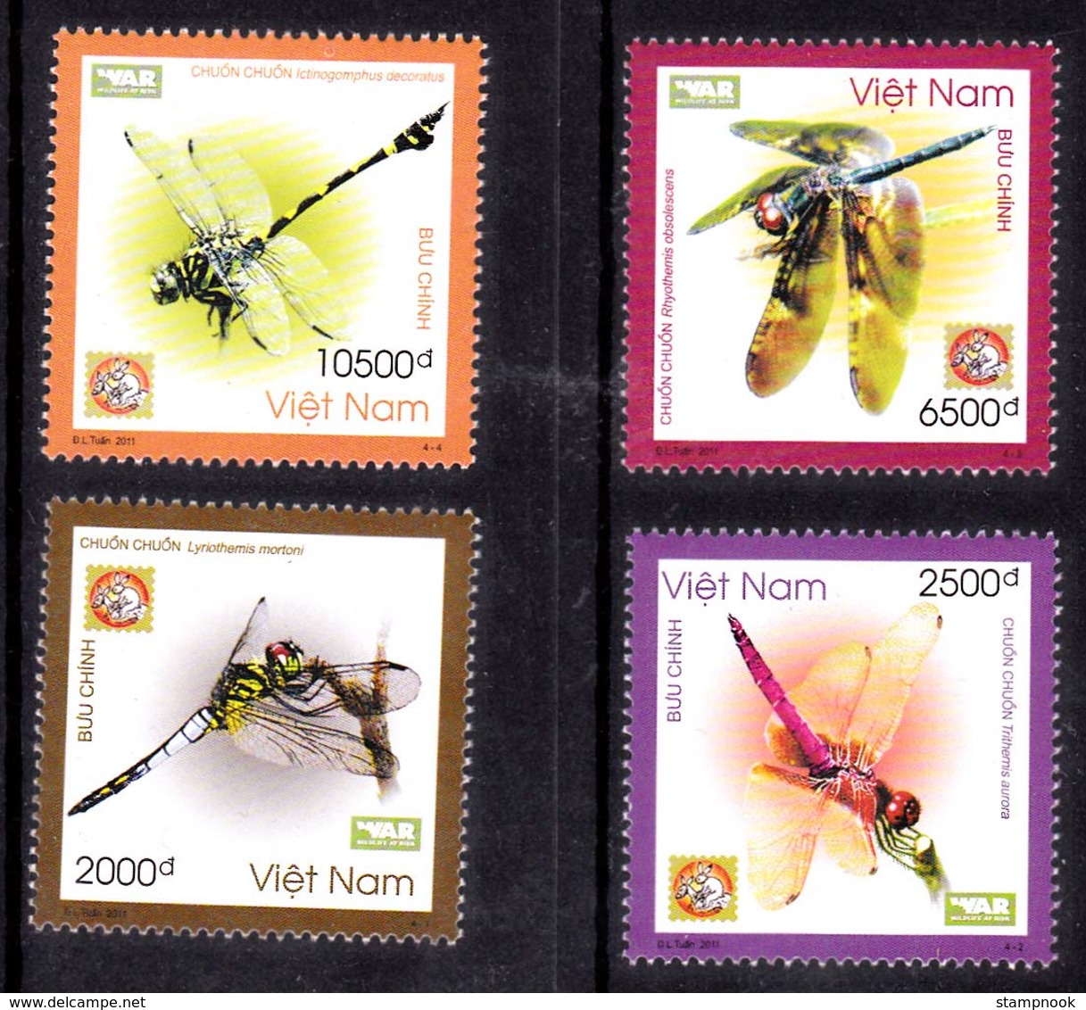 Vietnam Dragonflies Set Of 4 Mint NH VF - Vietnam