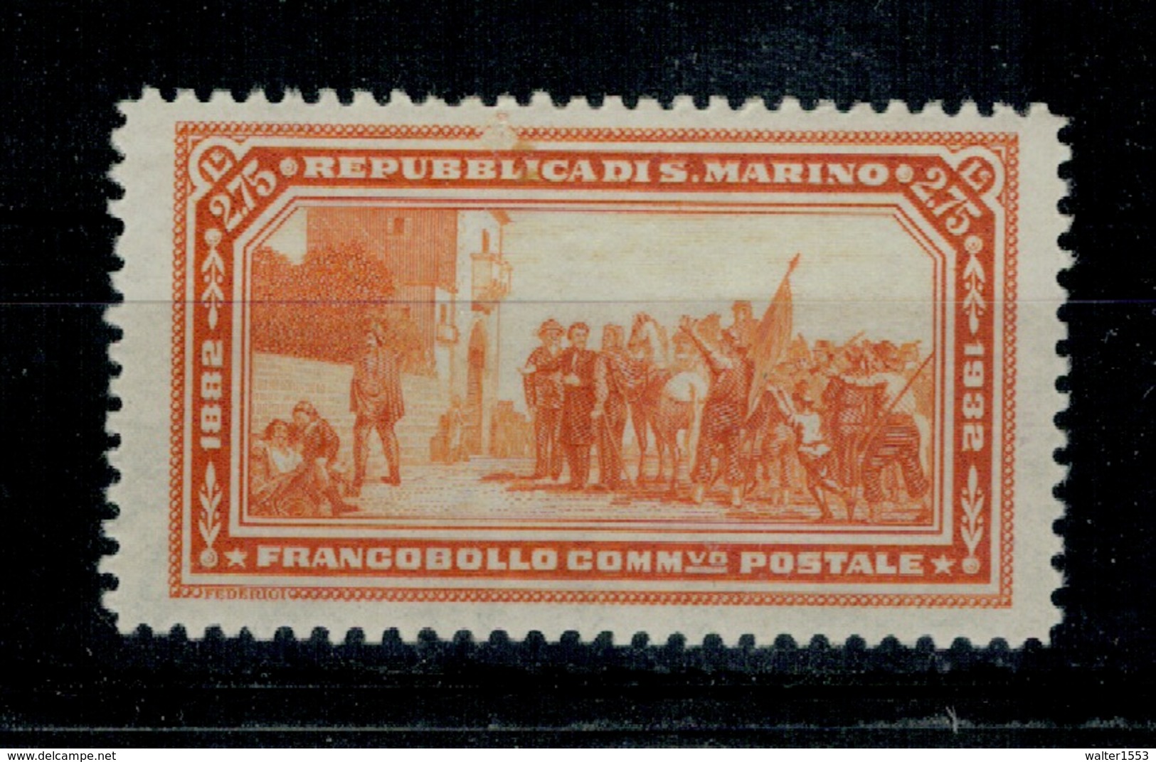 SAN MARINO 1932 Garibaldi 2,75 Lire Sass 174  MNH** Piccolo Difetto - Nuovi