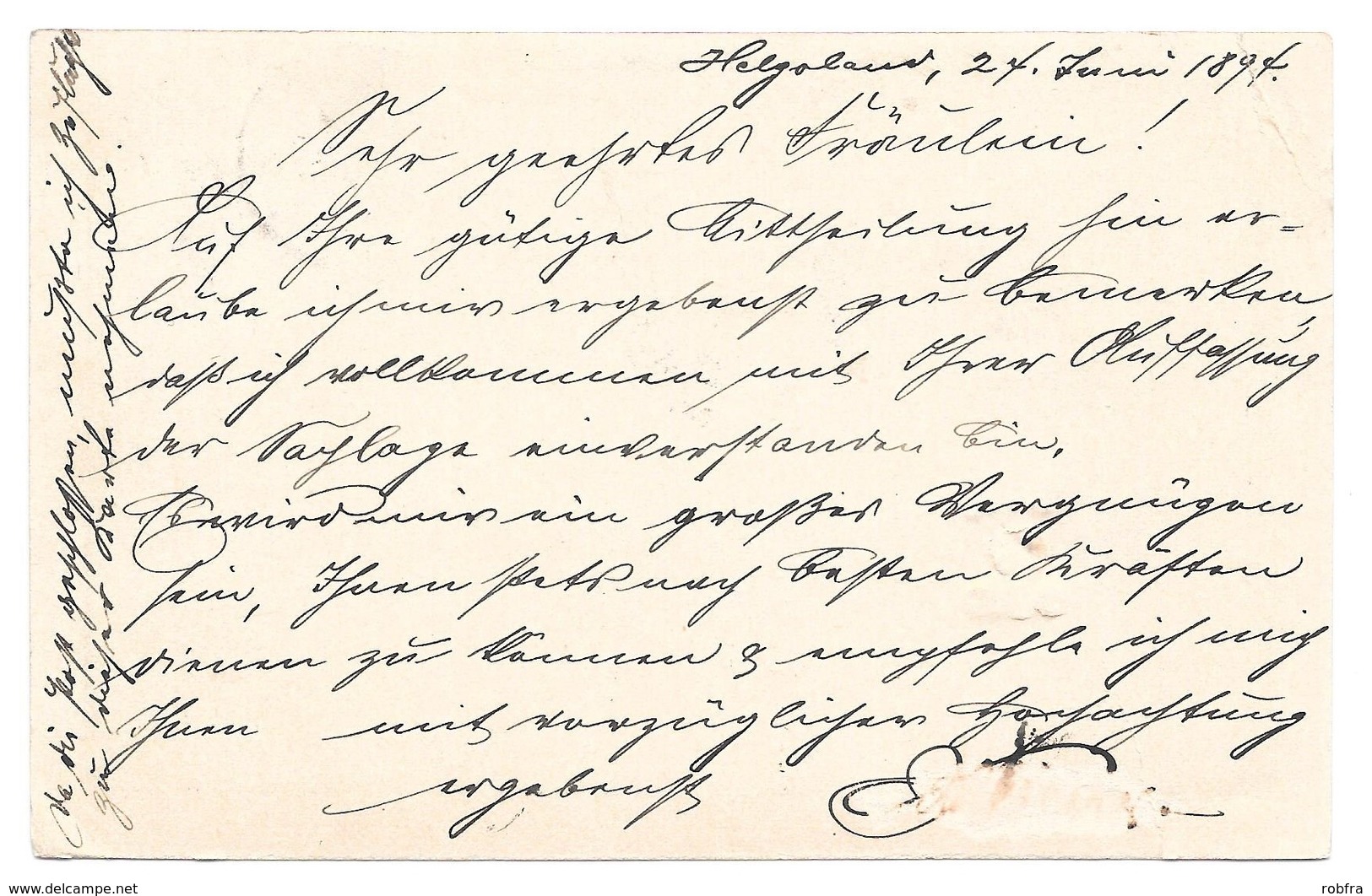 HELGOLAND, Carte Postale, Vers Dresden-Plauen, 5 Pf, 1894 - Briefe U. Dokumente