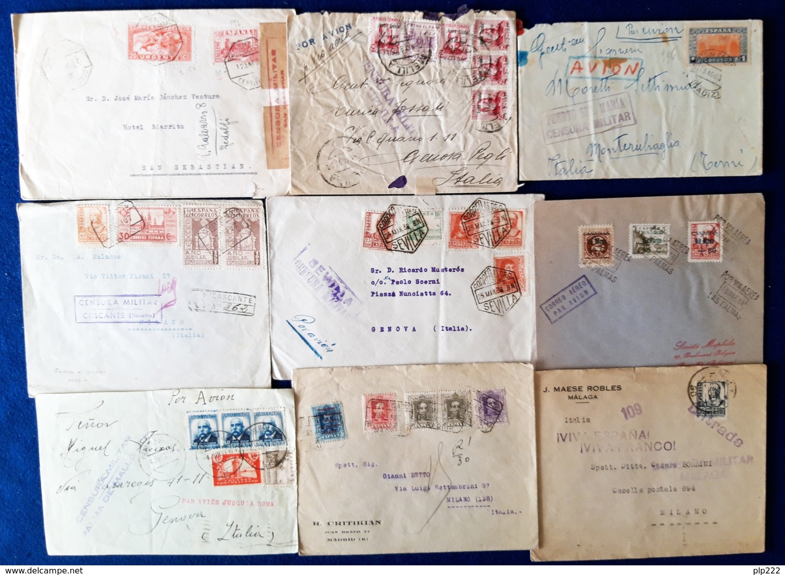 Spagna 31 Letter + 12 Postal Cards VF/F - Storia Postale