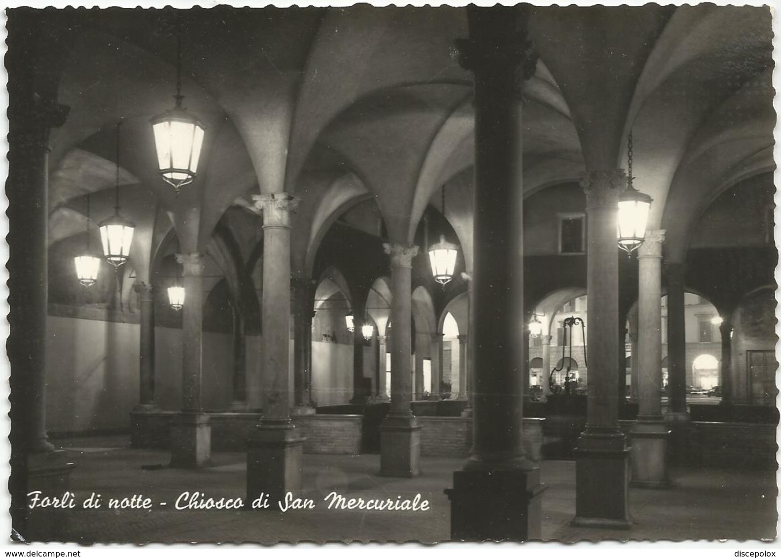 W1332 Forlì - Chiosco Di San Mercuriale - Notte Notturno Night Nuit Nacht Noche / Viaggiata 1958 - Forlì