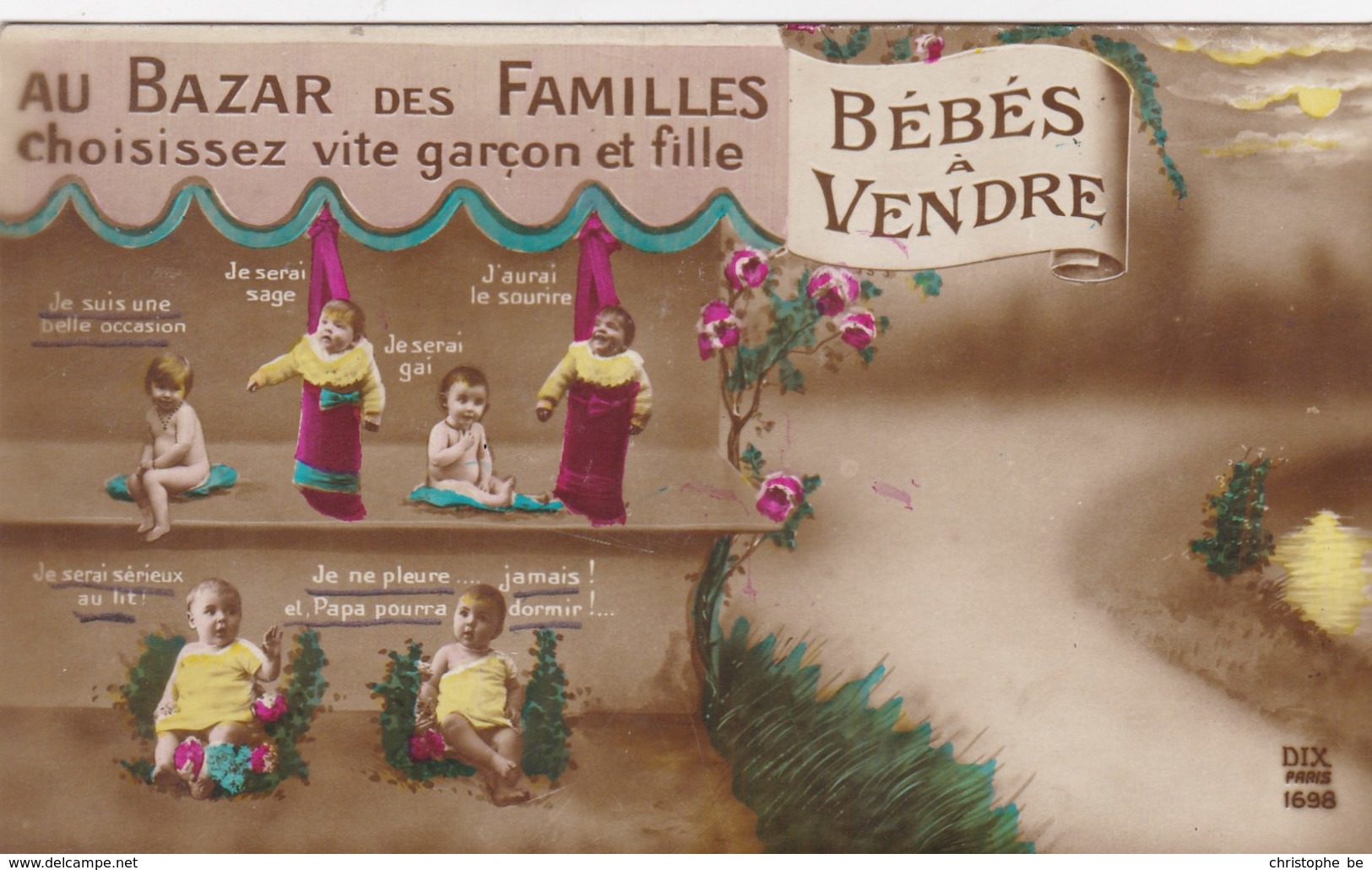 Bébés A Vendre, Au Bazar Des Familles, Baby's For Sale, Choisissez Vite Garçon Et Fille (pk56328) - Scènes & Paysages