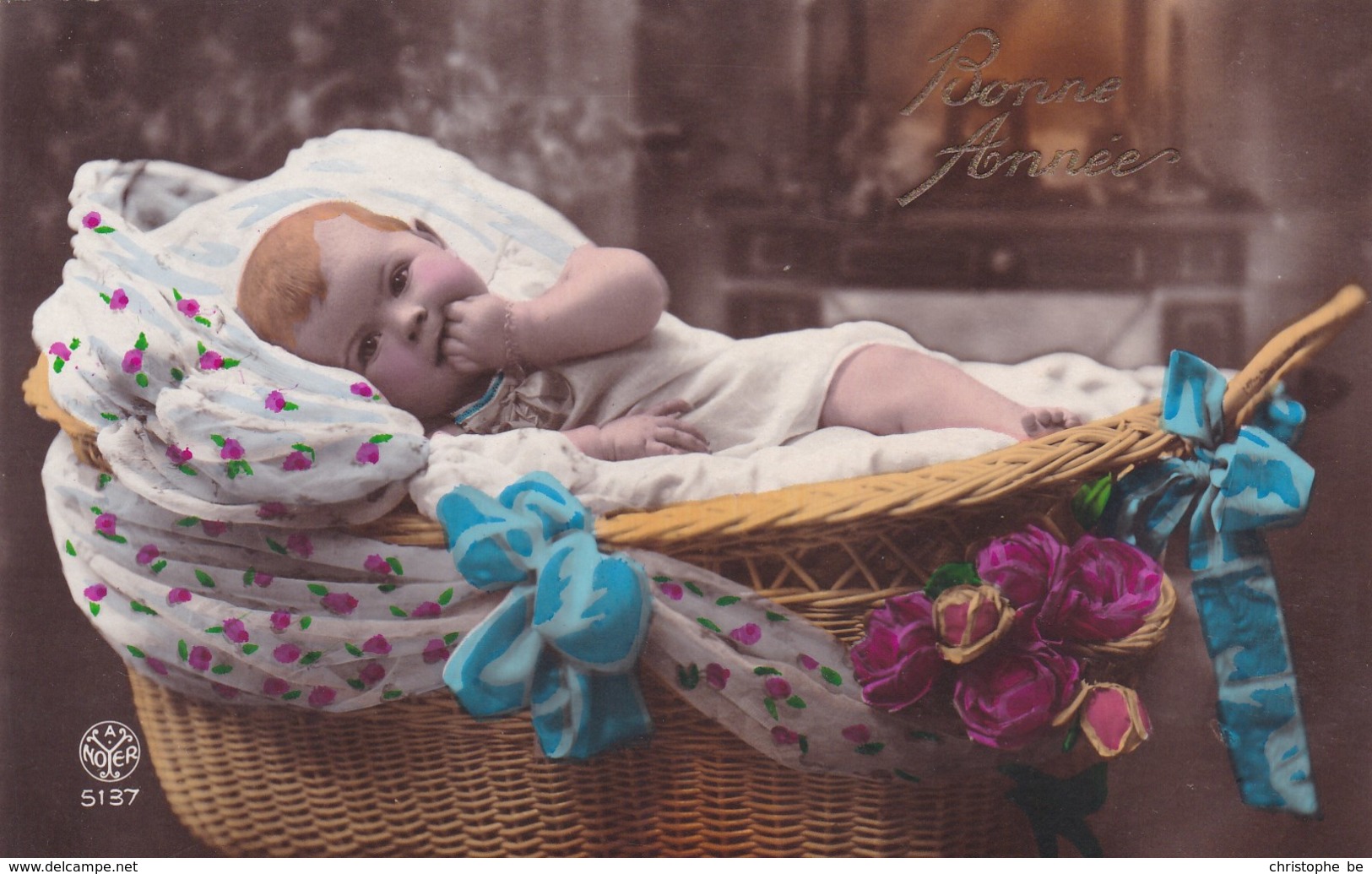 Bébé Dans Un Berceau, Baby In A Basket, Edit NOYER (pk56329) - Portraits