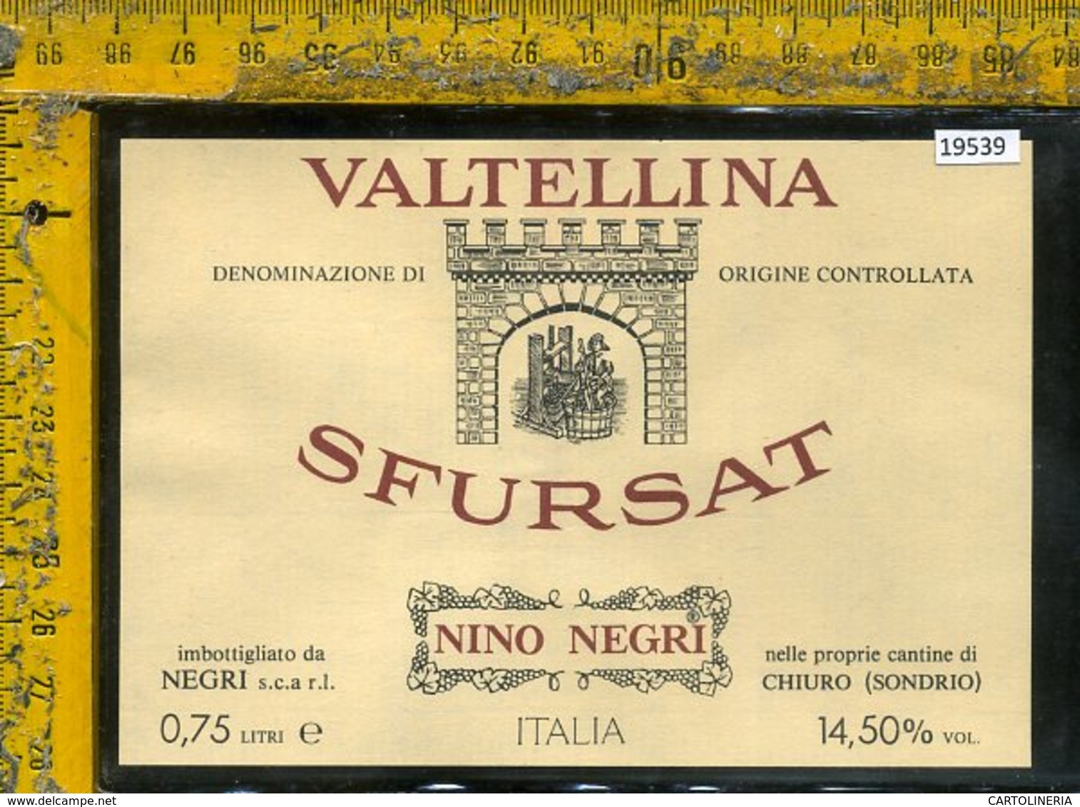 Etichetta Vino Liquore Valtellina Sfursat N. Negri-Chiuro SO - Altri & Non Classificati