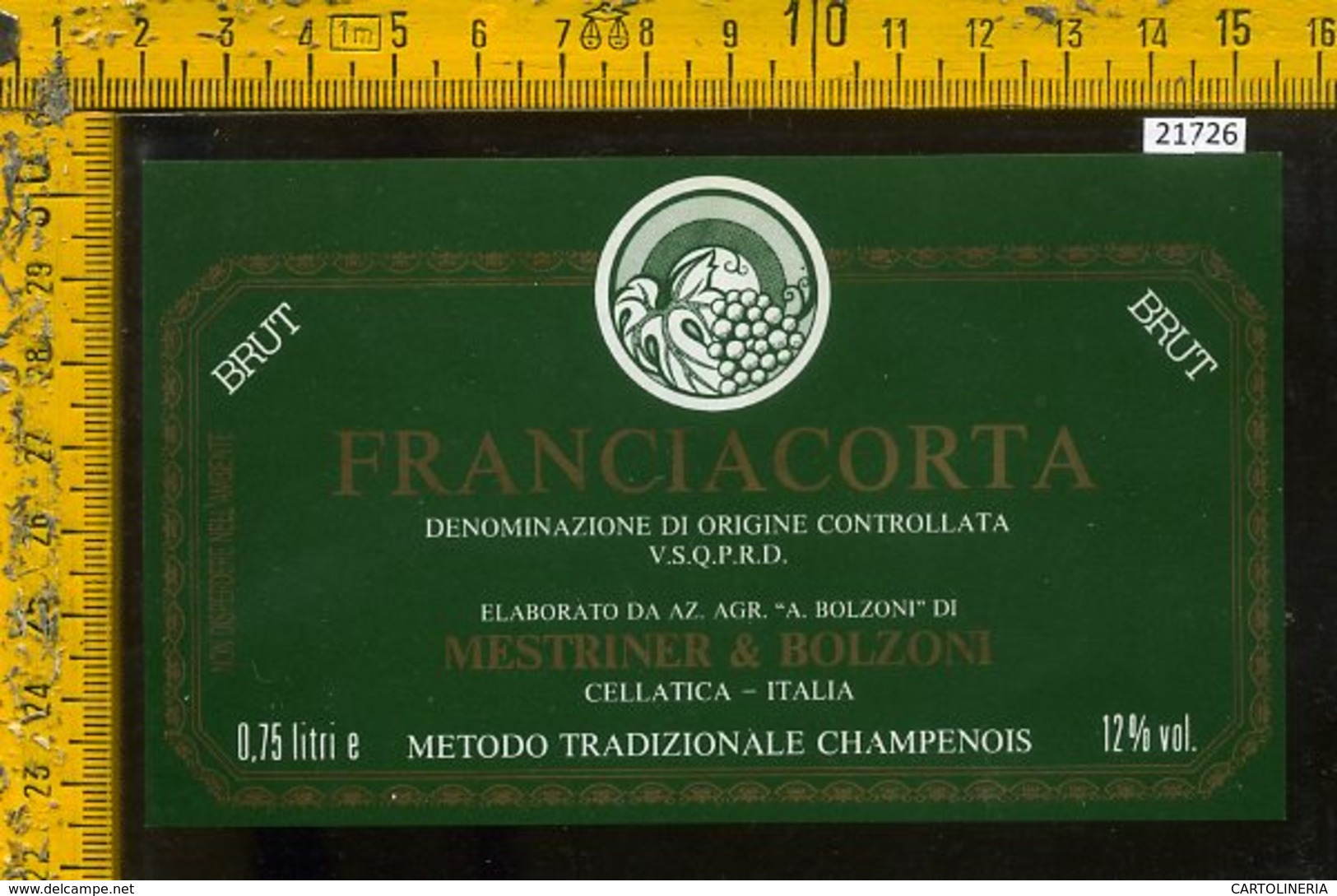 Etichetta Vino Liquore Brut Franciacorta Bolzoni-Cellatica - Altri & Non Classificati