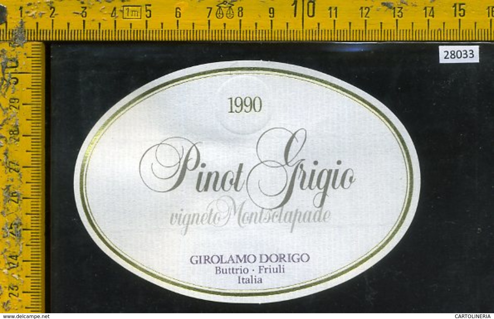 Etichetta Vino Liquore Pinot Grigio 1990 Girolamo Dorigo-Buttrio UD - Altri & Non Classificati