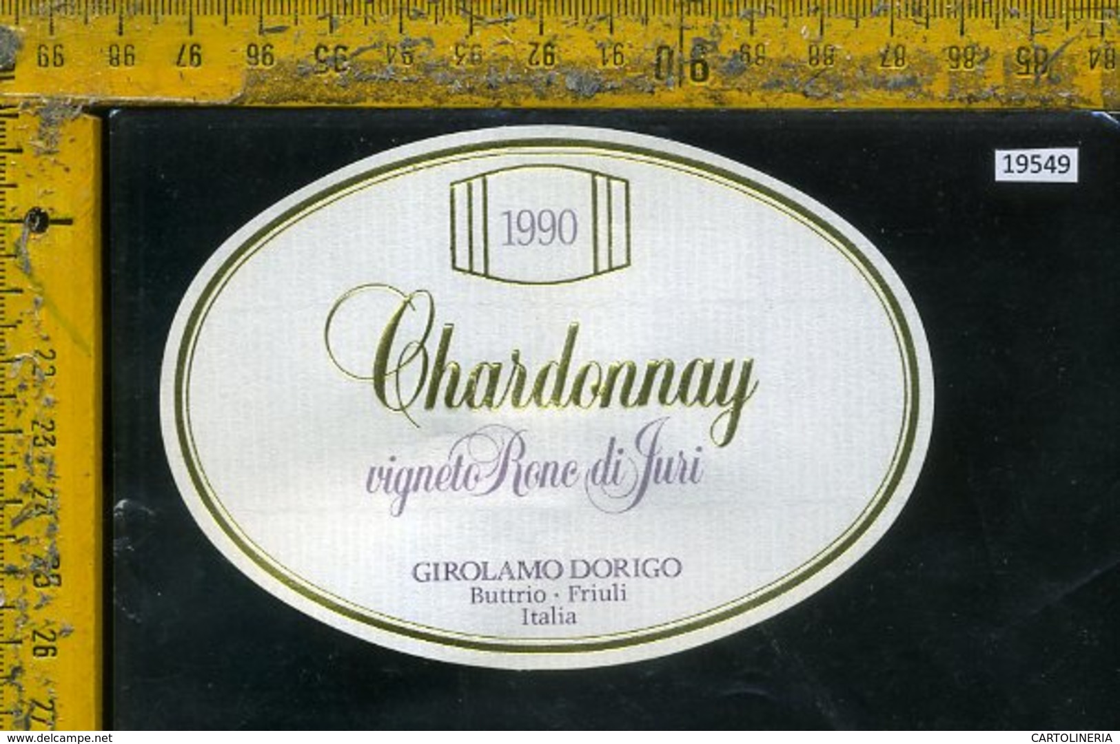 Etichetta Vino Liquore Chardonnay 1990 Girolamo Dorigo-Buttrio UD - Altri & Non Classificati