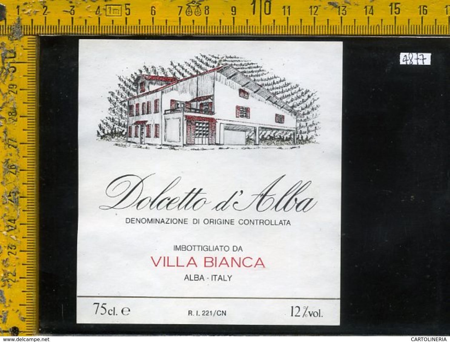 Etichetta Vino Liquore Dolcetto D'Alba Villa Bianca-Alba CN - Altri & Non Classificati