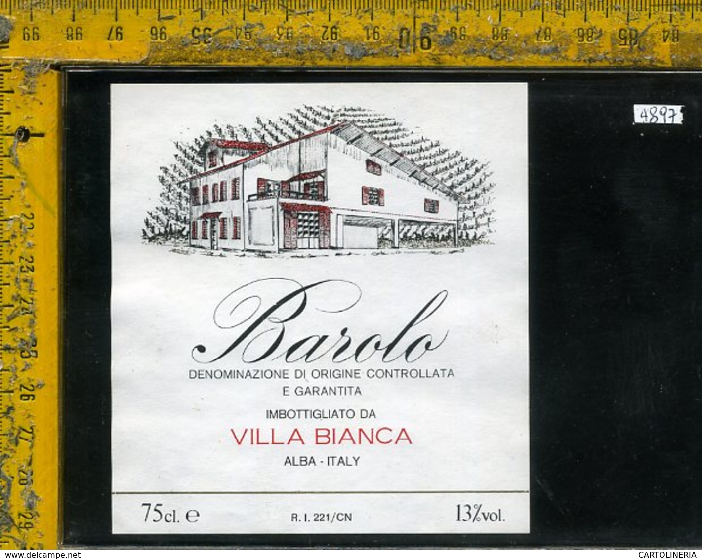 Etichetta Vino Liquore Barolo Villa Bianca-Alba CN - Altri & Non Classificati