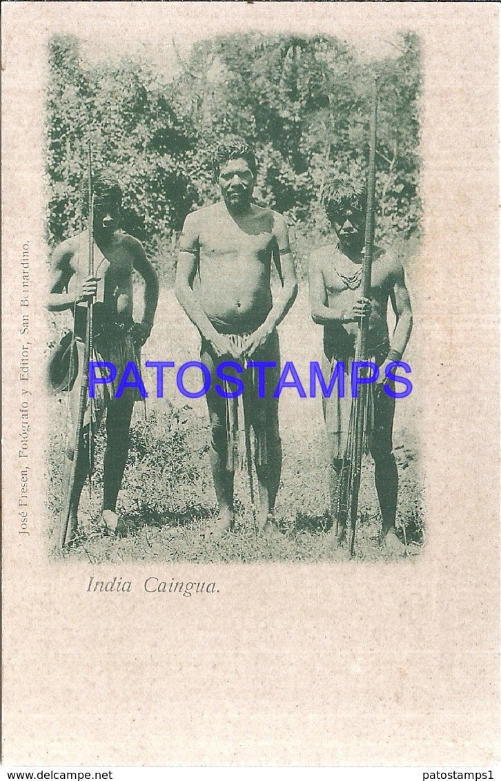 107834 PARAGUAY COSTUMES NATIVE INDIA CAINGUA POSTAL POSTCARD - Paraguay