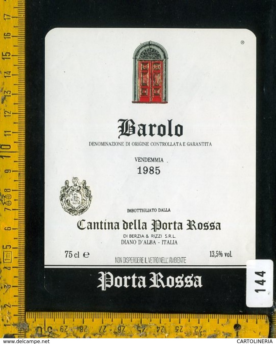 Etichetta Vino Liquore Barolo 1985 Porta Rossa-Diano D'Alba CN - Altri & Non Classificati