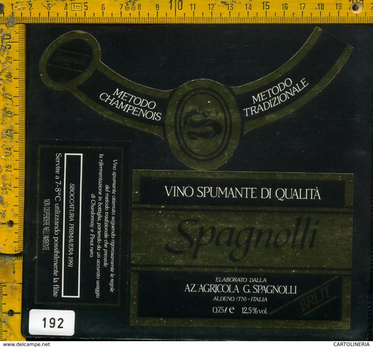 Etichetta Vino Liquore Brut Spumante Spagnolli-Aldeno TN - Altri & Non Classificati