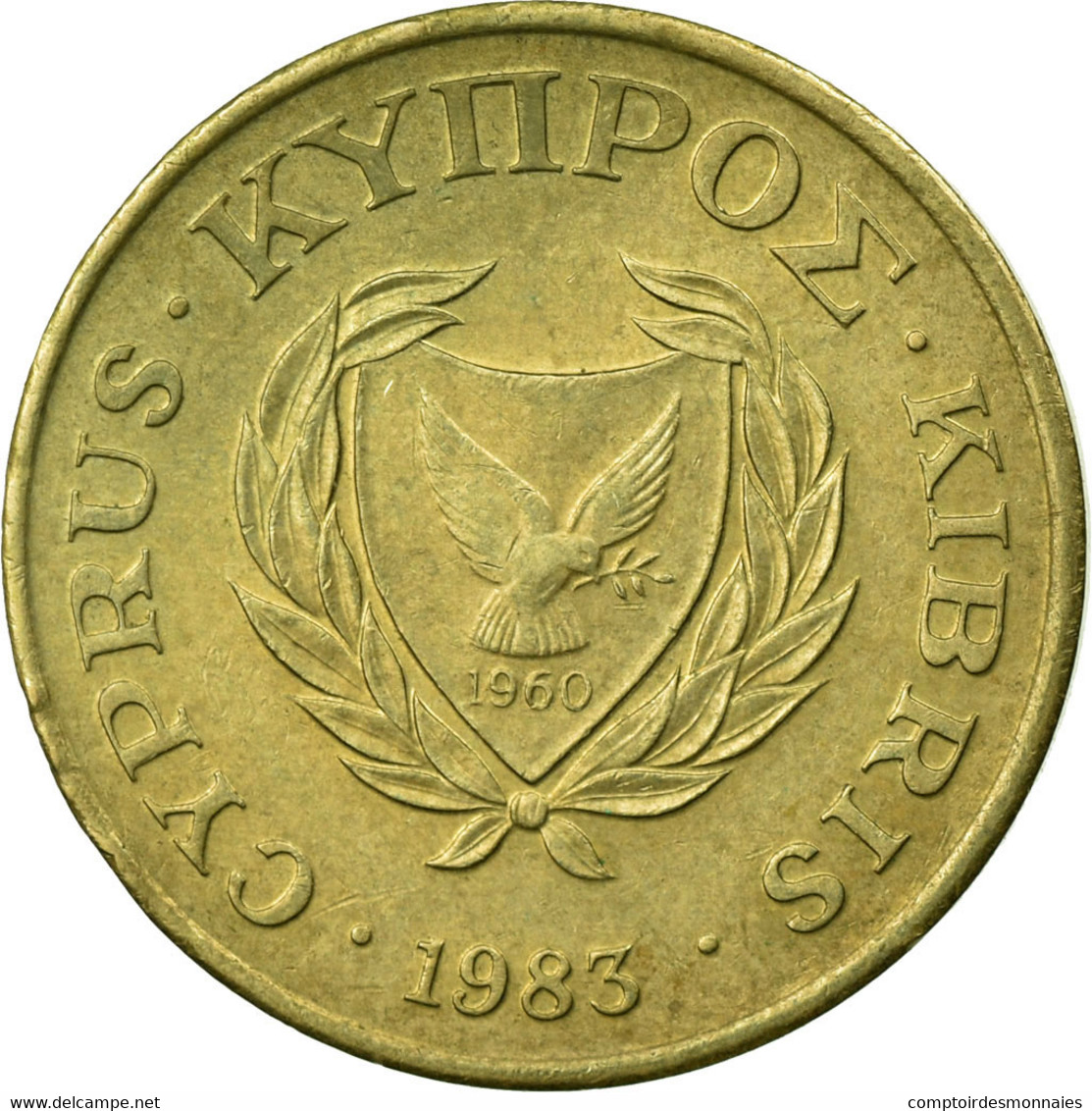 Monnaie, Chypre, 2 Cents, 1983, TTB, Nickel-brass, KM:54.1 - Chypre