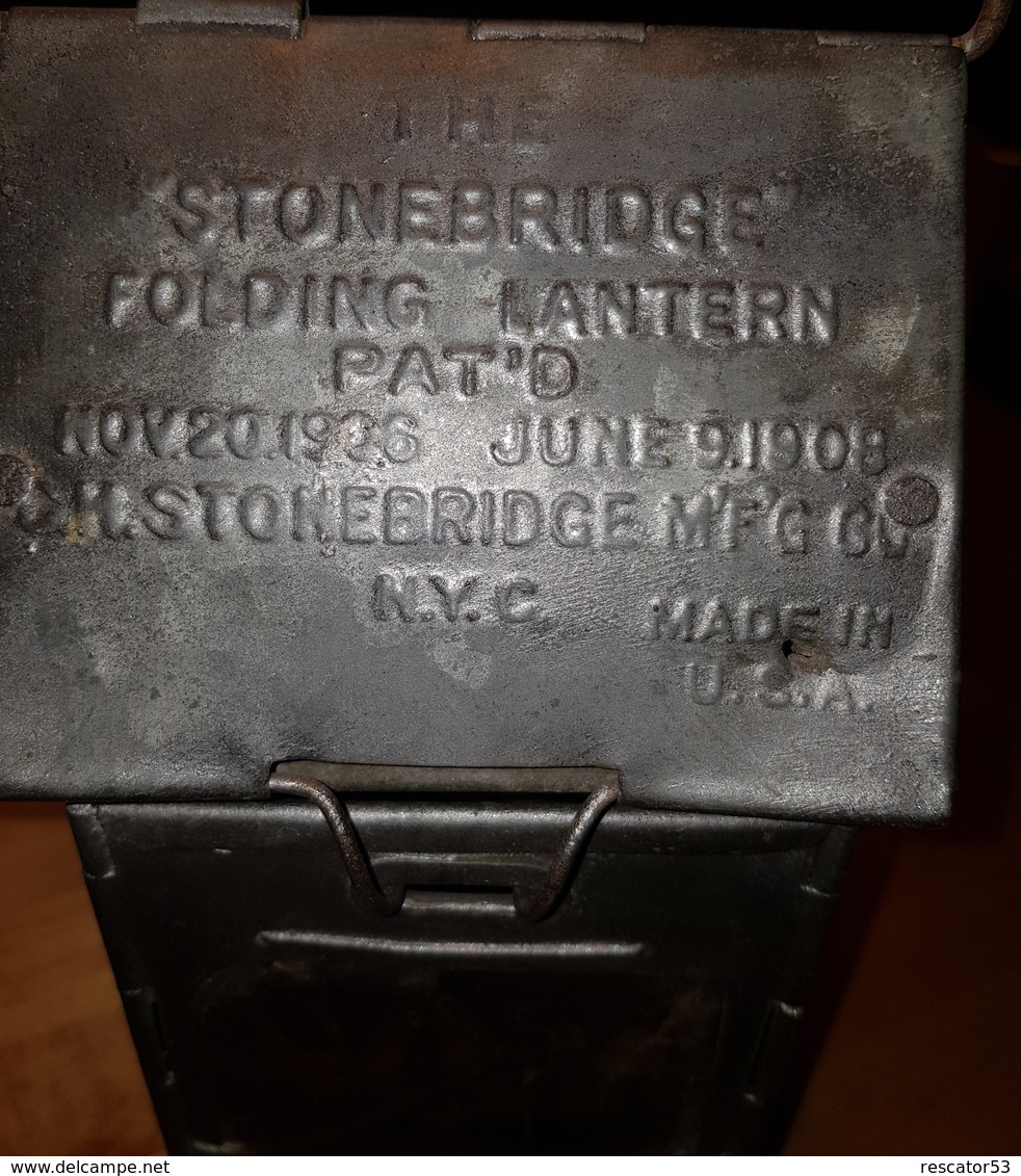 Très Rare Lanterne De Tranchee Américaine  The Stonebridge 1908 USA - 1914-18