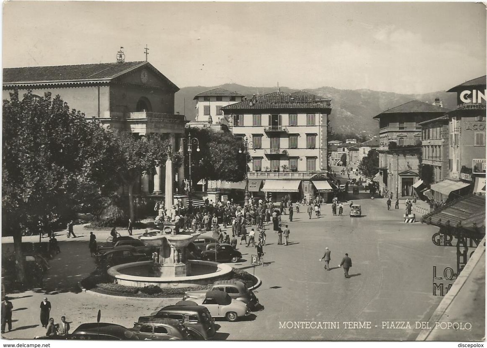 W1350 Montecatini Terme (Pistoia) - Piazza Del Popolo - Auto Cars Voitures / Viaggiata 1954 - Altri & Non Classificati